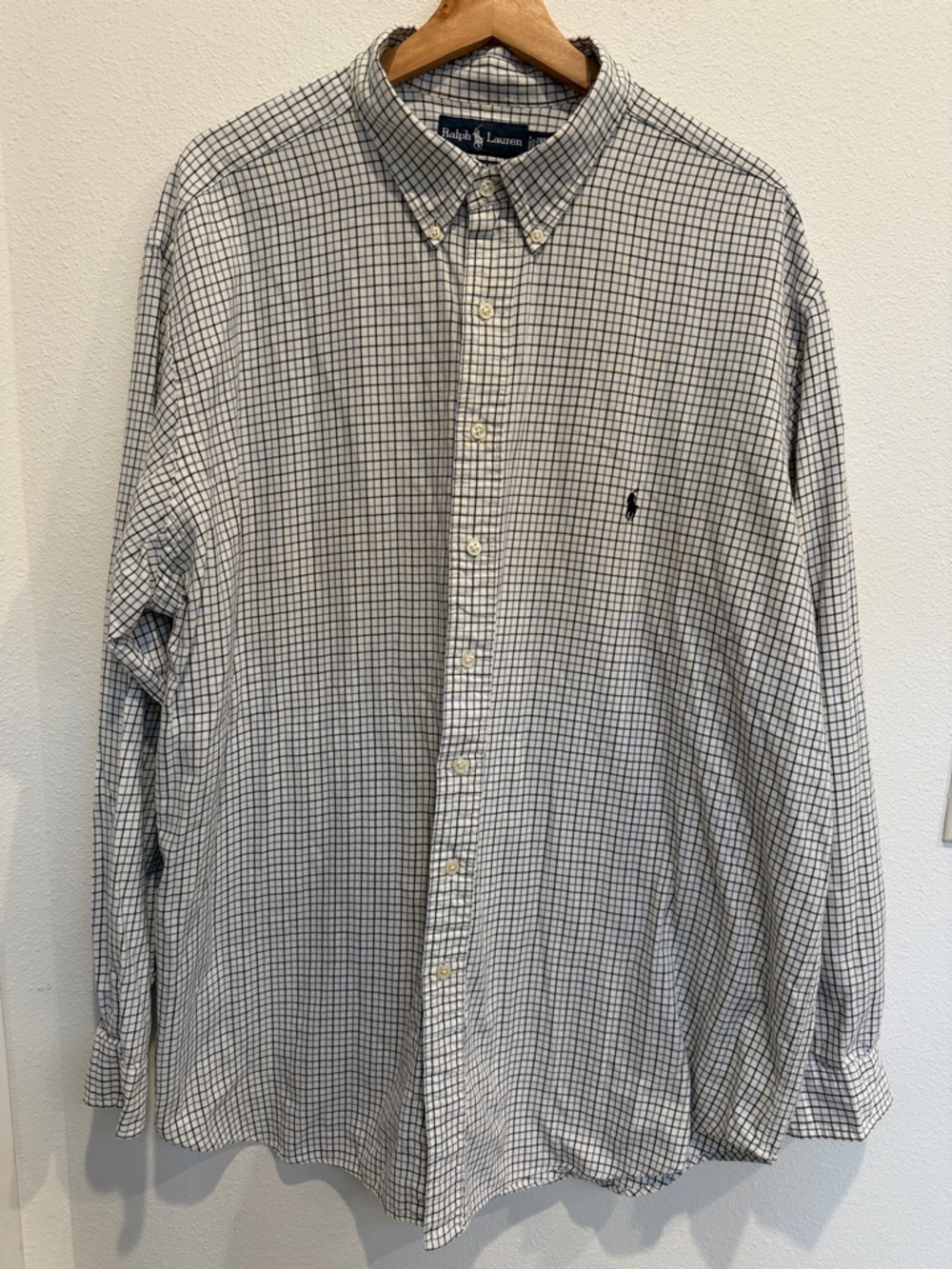 Ralph Lauren Navy & White Micro Check Button-Down Shirt